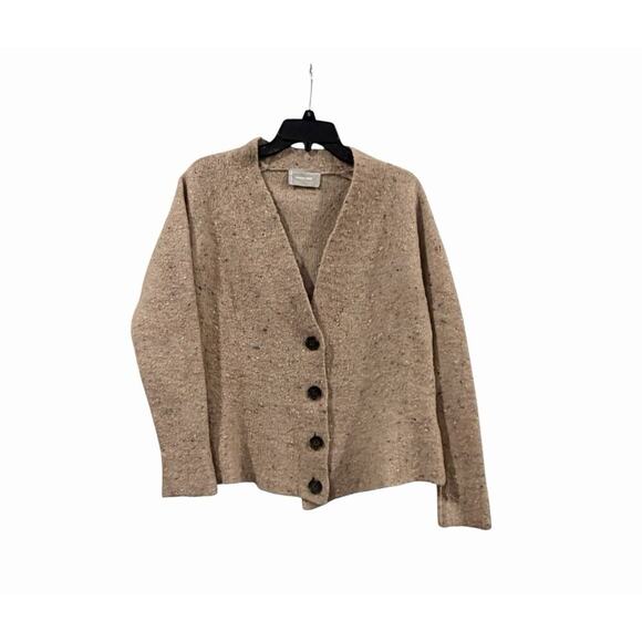 Everlane Sweaters - Everlane Camel Confetti Buttoned Cardigan Merino Wool Sweater Women’s Small